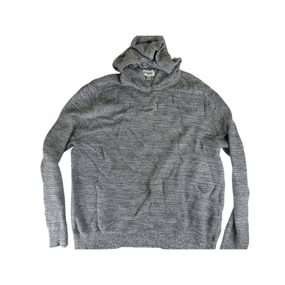 Men’s Goodfellow Knit Pullover Sweater Hoodie XL GRAY